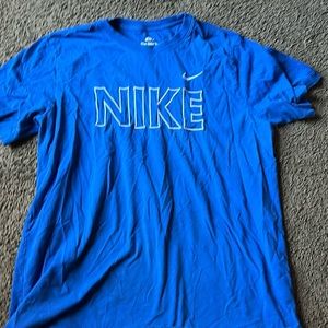 blue and white nike t shirt